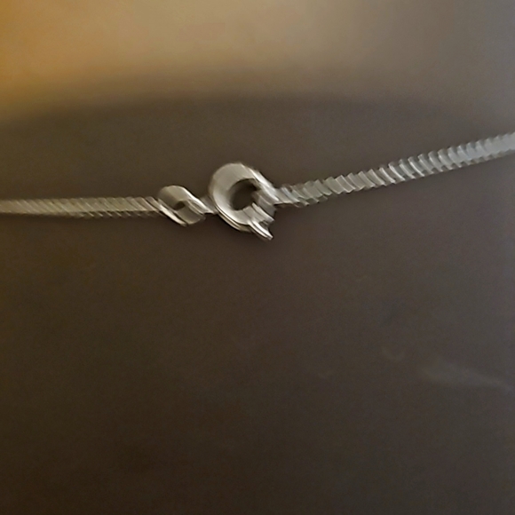 Silvertone Necklace w/Detachable Large Double Pear Shape Pendant, 16" Length - Picture 4 of 4